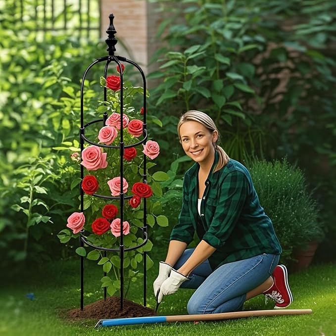 Trellis for Climbing Plants Outdoor 1Pcs Garden Obelisk 6Ft, Metal Pipe Tomato - Image 5