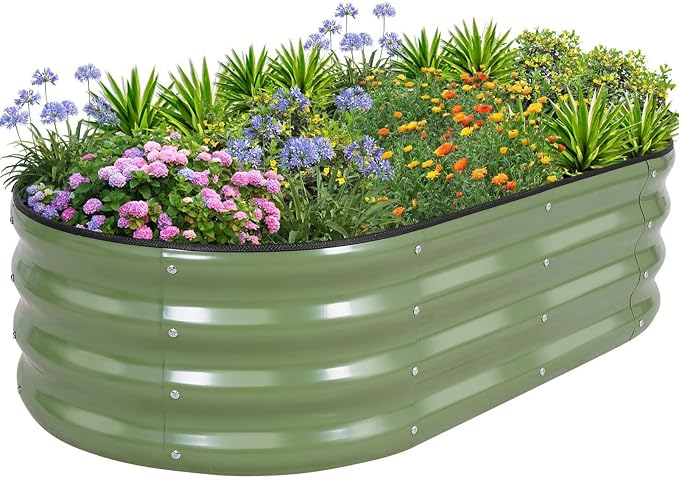 1MORE Galvanized Raised Garden Bed- Planter Garden Boxes Outdoor, Raised Beds by 1MORE