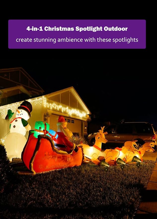 Elenora Christmas Spotlights Outdoor, All-in-ONE RGBW Halloween Spot Lights - Image 8