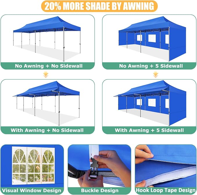 COBIZI 10x30 Pop Up Canopy Tent - Image 7