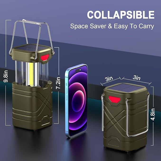 LETMY 4 Pack Camping Lantern, Rechargeable LED Lanterns, Solar Lantern Battery - Image 5