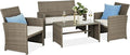 Best Choice Products 4-Piece Outdoor Wicker Patio Conversation Furniture Set by BestChoiceProducts