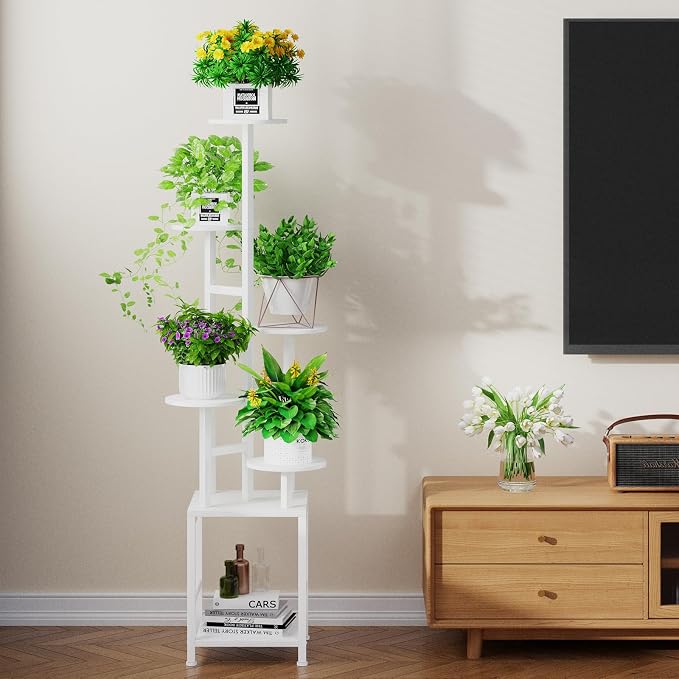 Plant Stand Indoor with Grow Light, 6-Tiered Tall Plant Stand Indoor, Metal - Image 8