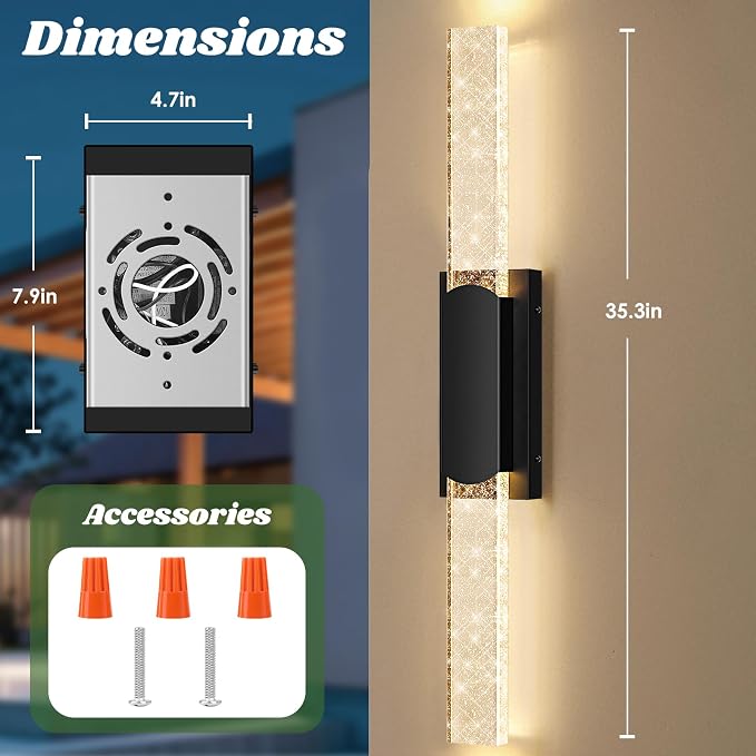 35.3in Large Size Outdoor Wall Light Fixtures - Image 6