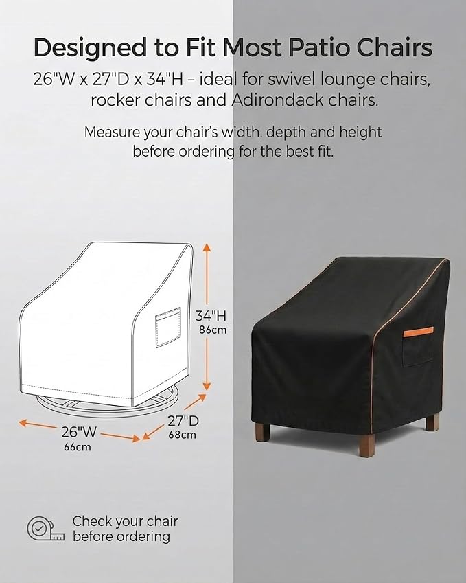 Outdoor Waterproof Patio Chair Covers, Heavy Duty Oxford Coating Weather - Image 3
