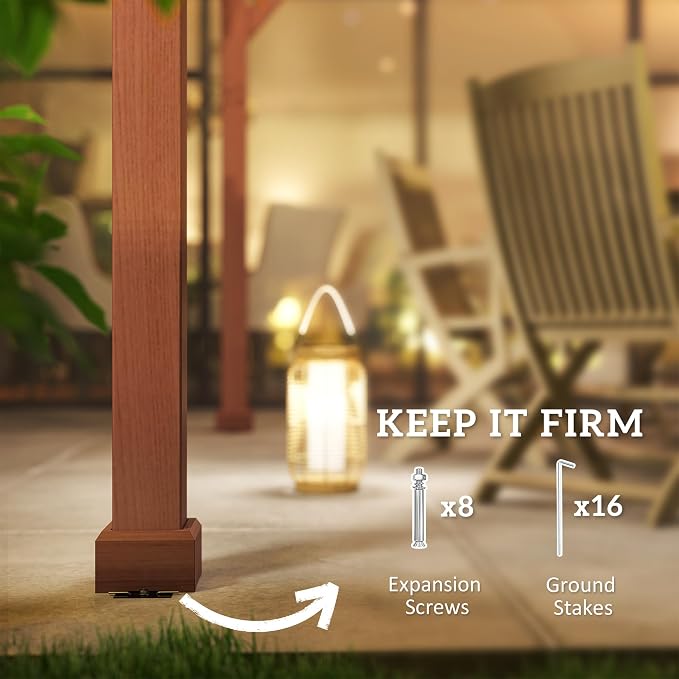 Outsunny 11' x 12.5' Outdoor Wood Pergola - Image 4