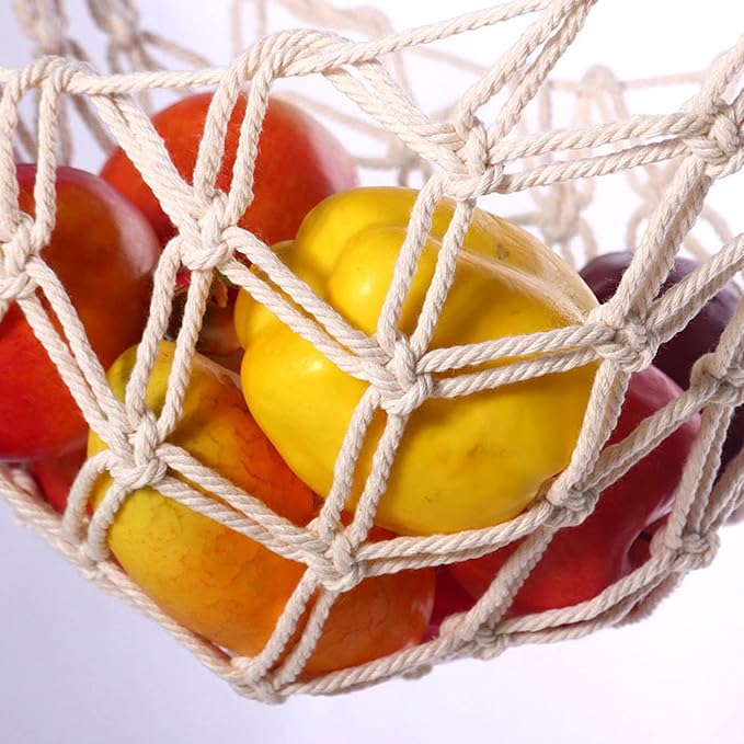 Hanging Fruit Hammock with Hooks, Hanging Fruit Basket Under the Kitchen Cabinet - Image 5