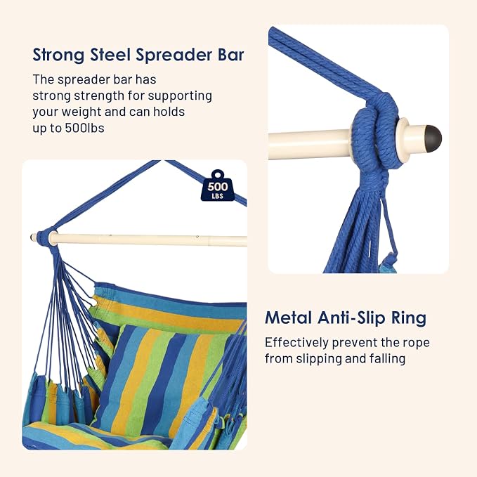 Highwild Hammock Chair Hanging Rope Swing - Image 4