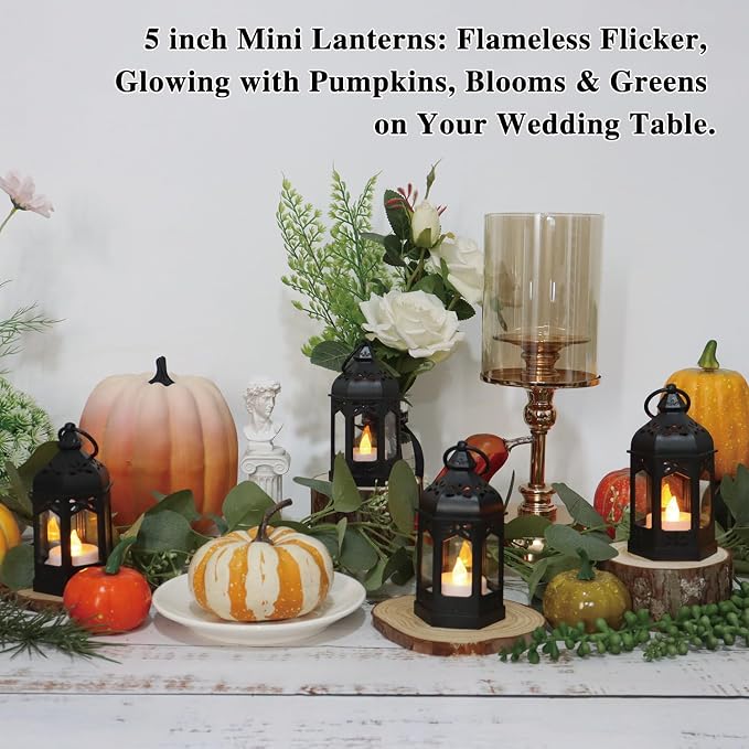 LLQ 12Pcs Mini Lanterns with Small LED Candle, Ramadan Lanterns Decorative - Image 7