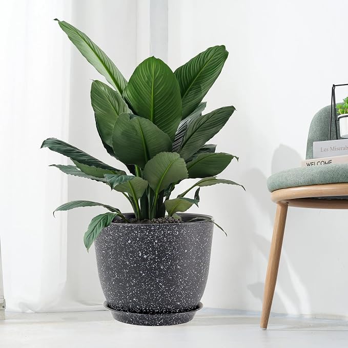12inch Large Plant Pot, Modern Plastic Planter - Image 7