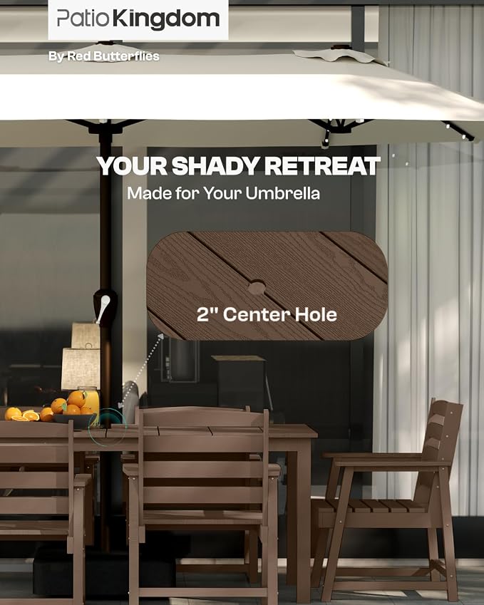 5-Piece Brown Outdoor Dining Set - Image 2