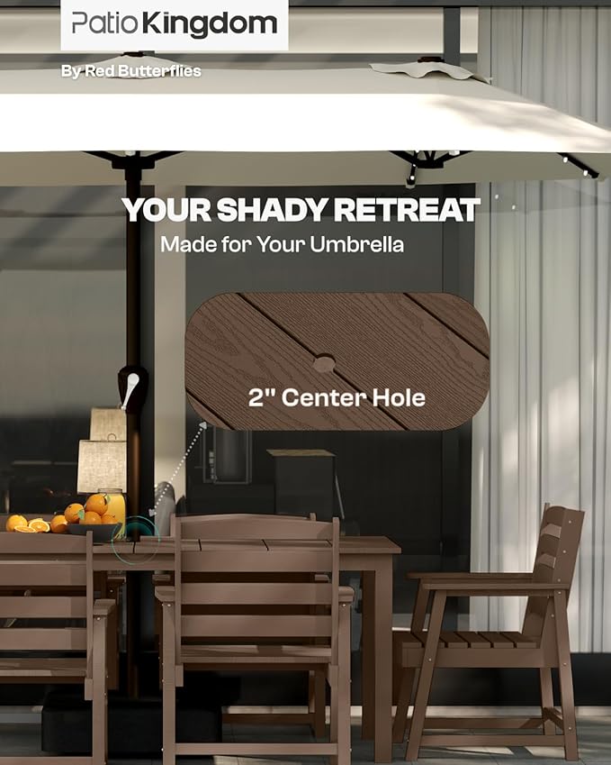 5-Piece Brown Outdoor Dining Set - Image 3