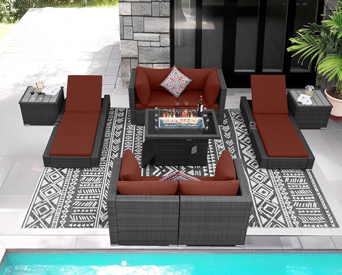 NICESOUL 9 Piece Patio Furniture Set - Image 3