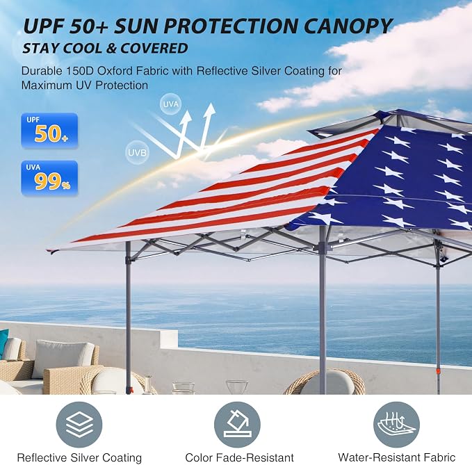 EAGLE PEAK 13x13 Straight Leg Pop Up Canopy Tent Instant Outdoor Canopy Easy - Image 4