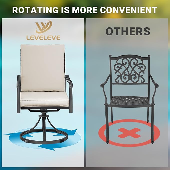 LEVELEVE 5 Piece Outdoor Patio Dining Set - Image 6