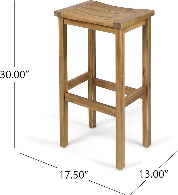 Christopher Knight Home Caribbean Outdoor Acacia Wood Balcony Bar Set, 3-Pcs Set - Image 8