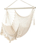 Hammock Chair，Max 330lbs, Large Hanging Chair, Soft Cotton Rope Swing Chair by YAERSI
