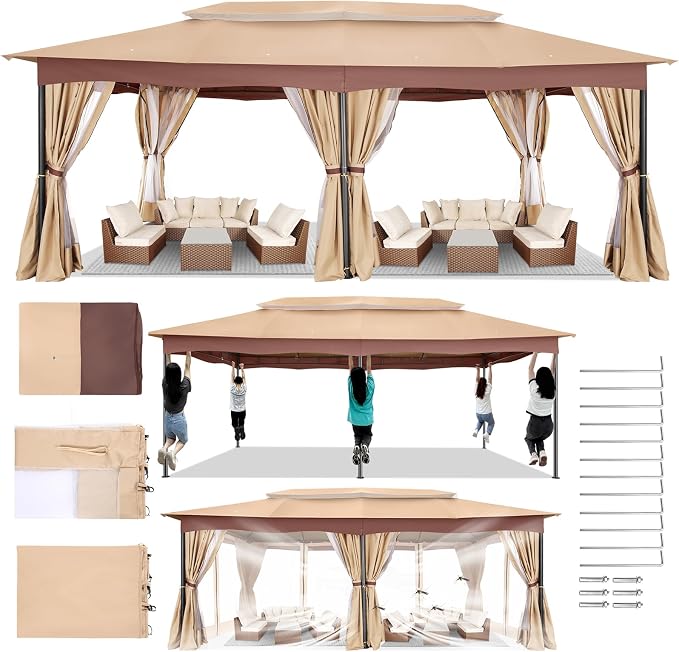 COBIZI Gazebo 12x20 Heavy Duty Gazebos by COBIZI