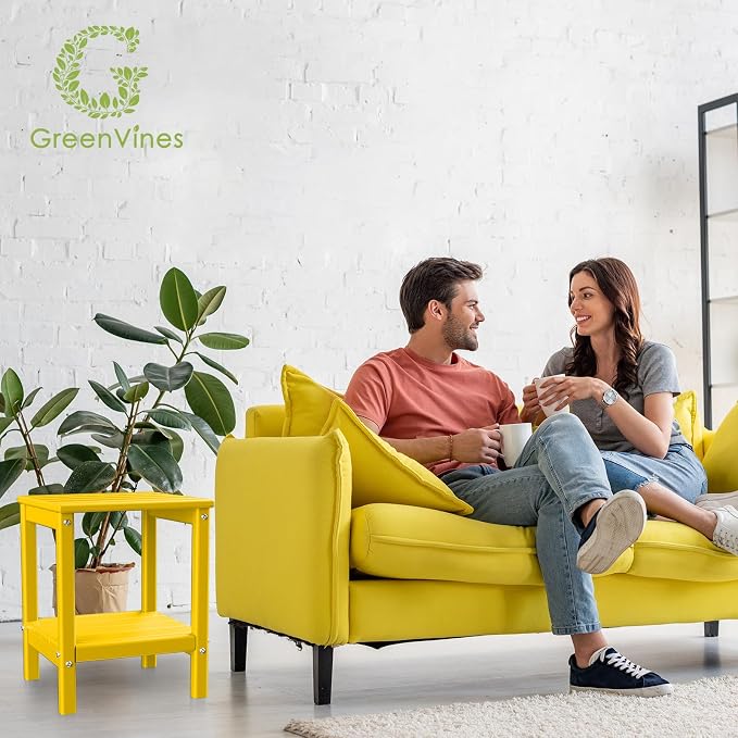 GREENVINES Adirondack-Outdoor-Side-Table | Set of 2 | 14 x 13 Inches | HDPE - Image 8