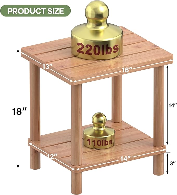 Outdoor Side Table, 2-Tier Small Outdoor Table - Image 2