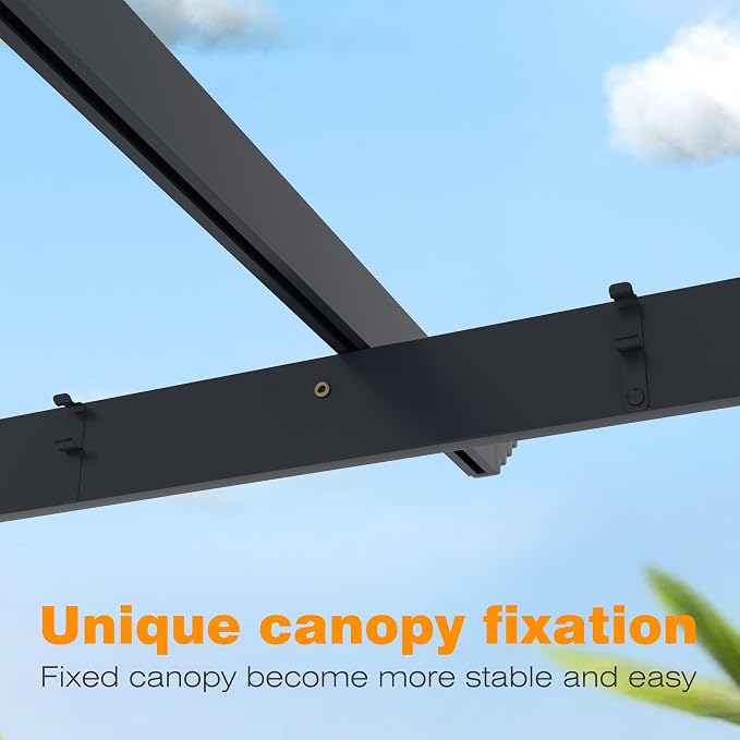 VEIKOU 13x10ft Pergola, Aluminum Pergola w/Thicker Post & Upgraded Retractable - Image 7