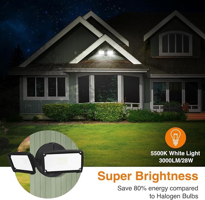 LEPOWER 28W 3000LM ‌LED Security Flood Light‌ ‌Outdoor‌, Switch Controlled - Image 3