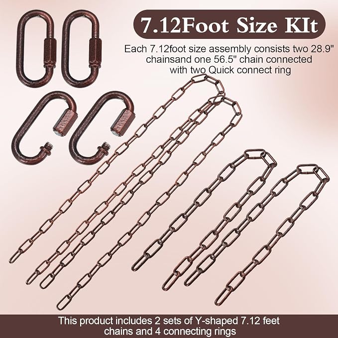 Heavy Duty Porch Swing Hanging Chain Kit 1500 Lbs Capacity, 4 Quick Links & 2 - Image 4