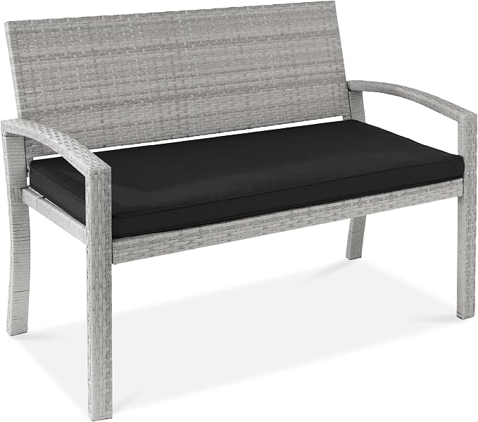 Best Choice Products Outdoor Bench 2-Person Wicker Garden Patio Benches Seating by BestChoiceProducts