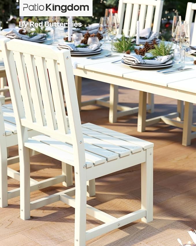 7-Piece White Outdoor Dining Set - Image 9
