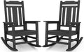 SERWALL Black Outdoor Rocking Chair Set of 2, All Weather Patio Rocking Chair by SERWALL