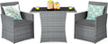 Tangkula 3 Pieces Patio Dining Set, Patiojoy Space-saving PE Rattan Bistro Set by TANGKULA