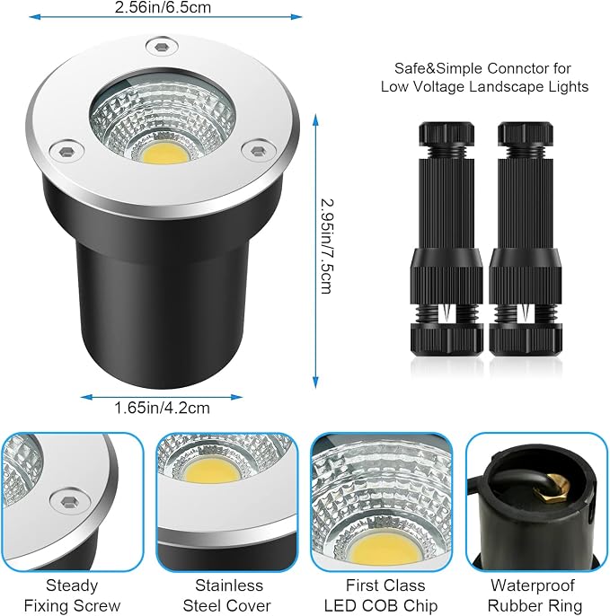 LED Landscape Lights, 12 Pack 7W Ground Lights - Image 3