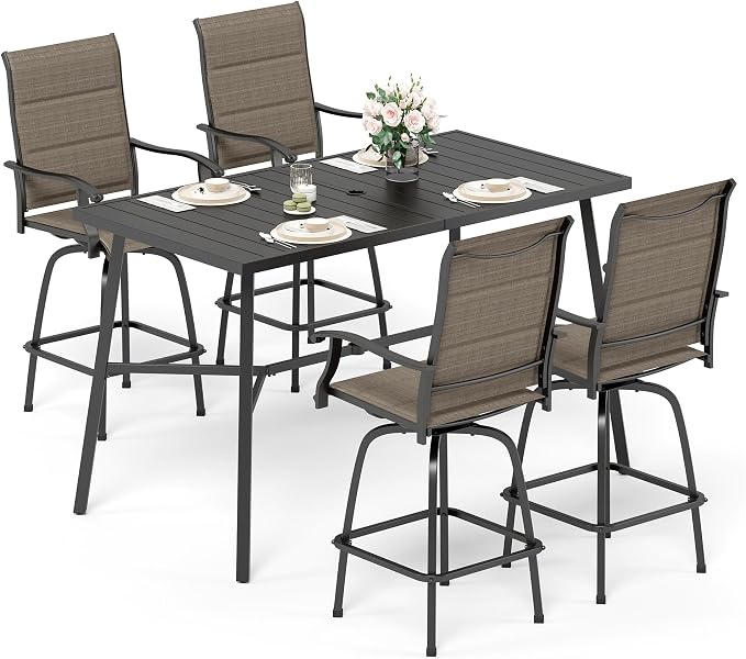 Sophia & William Outdoor Bar Set, Patio Bar Table and Chairs Set, Bar Height by SophiaWilliam