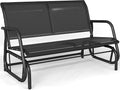 Patio Outdoor Glider Bench, High Backrest and Breathable Mesh Fabric, Yard by KROFEM