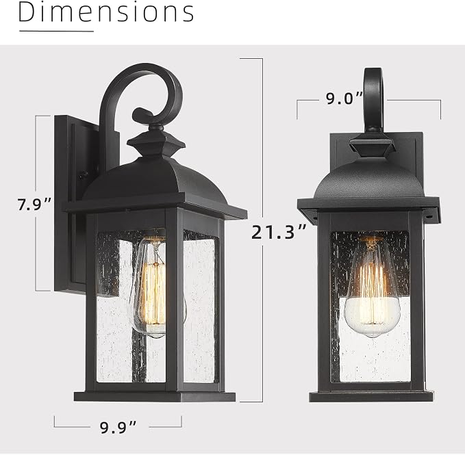 FEMILA Outdoor Wall Sconce, Anti-Rust Waterproof, Matte Black, 4FD54B2 BK - Image 2