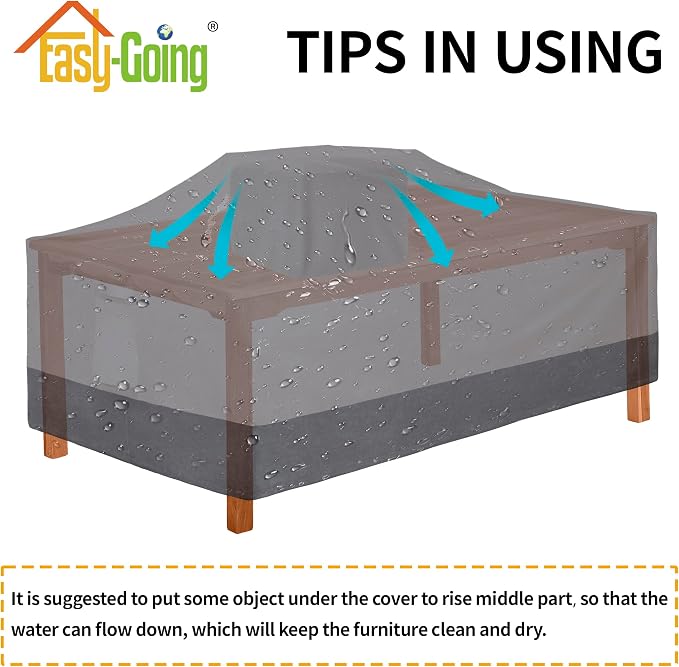Easy-Going 600D Heavy Duty Rectangular Table Cover UV Resistant and Waterproof - Image 7