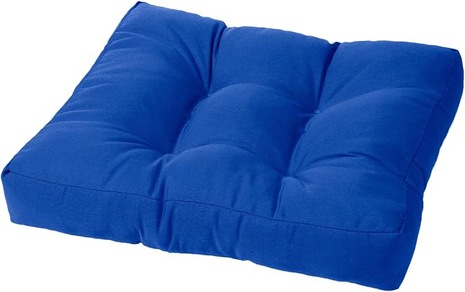 Cushion Source Tufted Ottoman Cushions, Sunbrella Canvas Pacific Blue by CushionSource