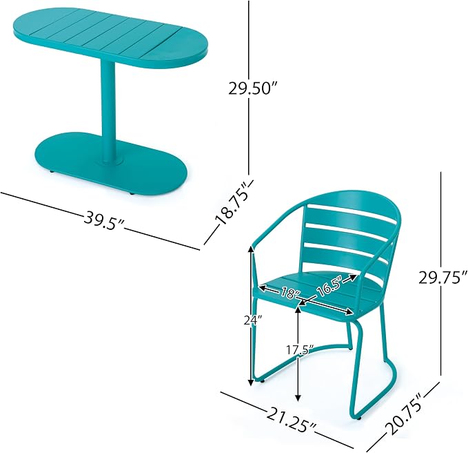 Christopher Knight Home Adley Outdoor Bistro Set, 3-Piece Bistro Table and - Image 5