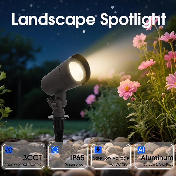 3CCT LED Landscape Lights with Connectors, 12V Low Voltage, 3000K/4000K/5000K - Image 6