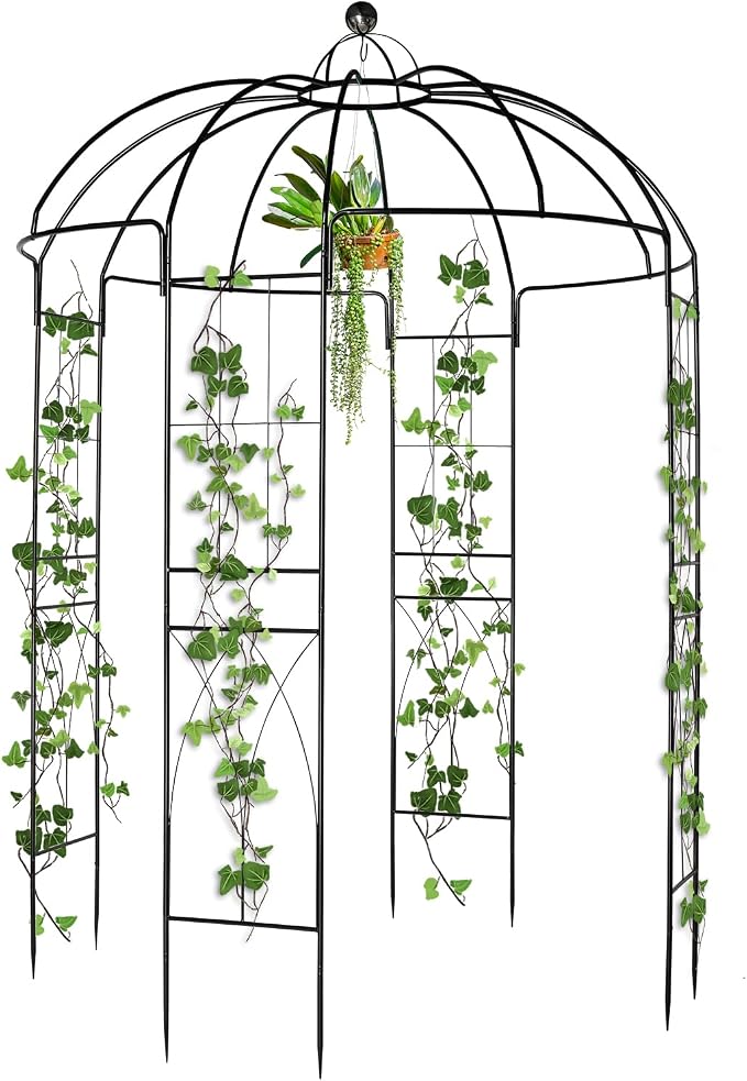 Garden Arches Arbors, Metal Gazebo Durable Iron Trellis Support Use - Image 3