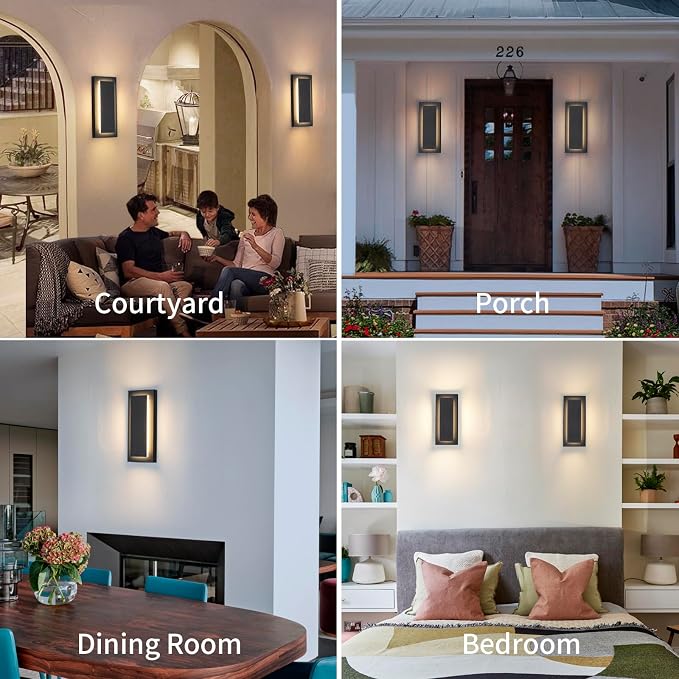 11.8" Outdoor Wall Lights, Exterior Light Fixtures Wall Mount, 3000K Warm White - Image 7