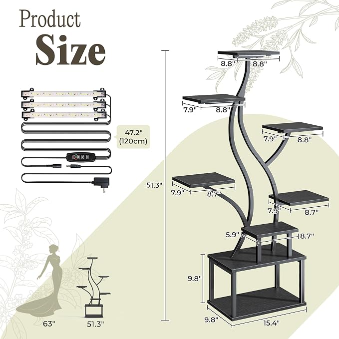 PRAISUN 51.3 Inch Plant Stand - Image 7