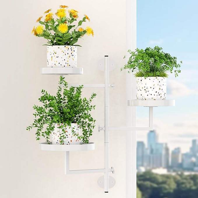 Plant Holder Indoor Rotating Window Plants Shelves Metal Wall Plant Stand 3 - Image 8