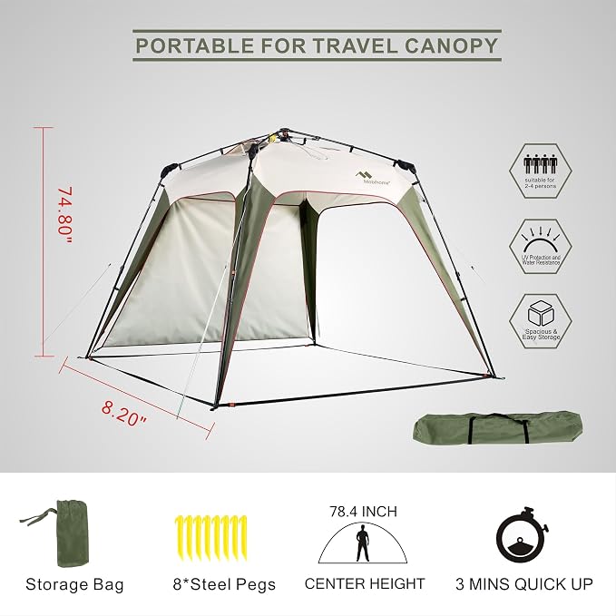 8.2'x8.2' Quick Up Canopy Tent, 3 Min Setup Portable Canopy - Image 7