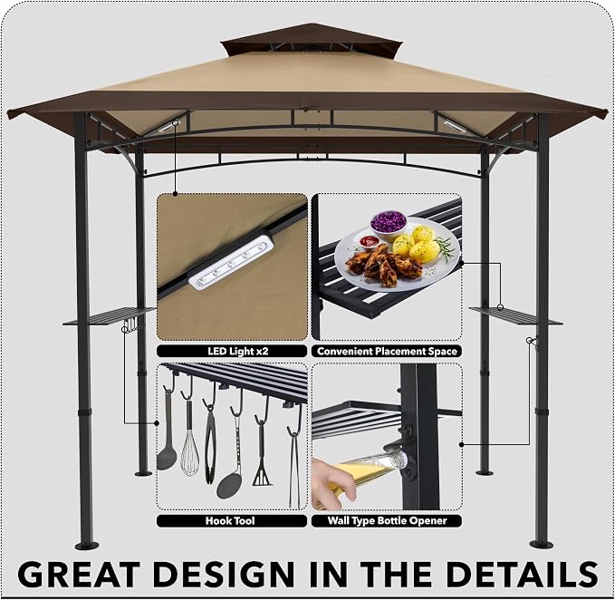 MASTERCANOPY 8 x 5 Grill Gazebo Outdoor BBQ Gazebo Canopy - Image 3