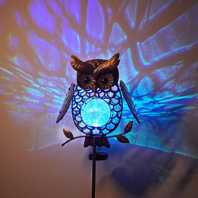 HONGLAND Solar Lights Outdoor Decor Waterproof, Solar Owl Garden Decorative - Image 8
