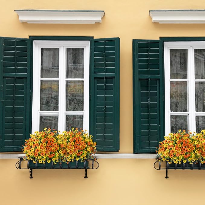 Artificial Flowers Faux Plants Outdoor Fake Flowers Spring Decor, 12 Bundles - Image 6