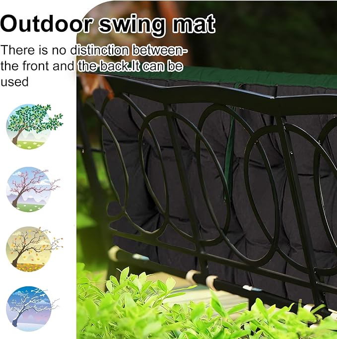 Waterproof Porch Swing Cushion Replacement, 2–3 Seat Swing Seat Cushion - Image 4