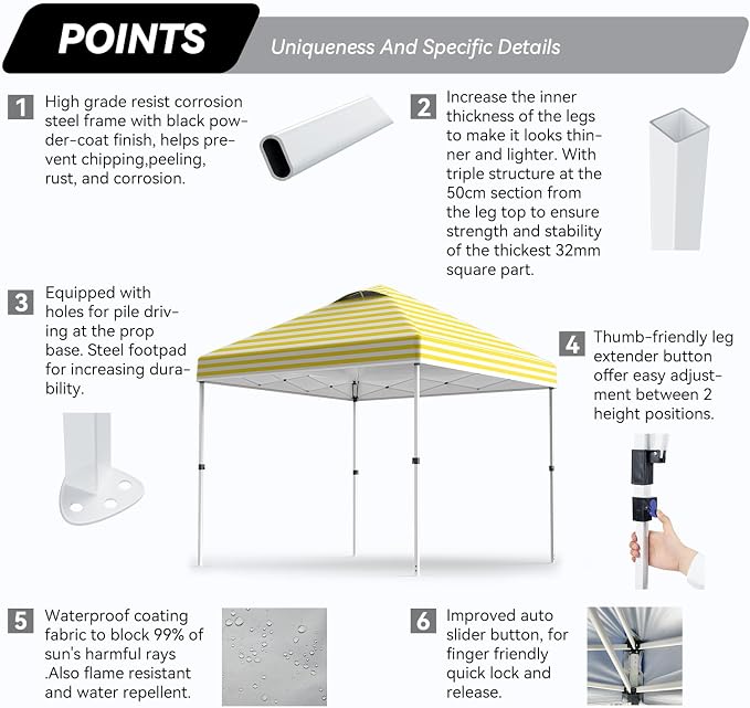 Nazhura 10' x 10' Pop Up Canopy - Image 4