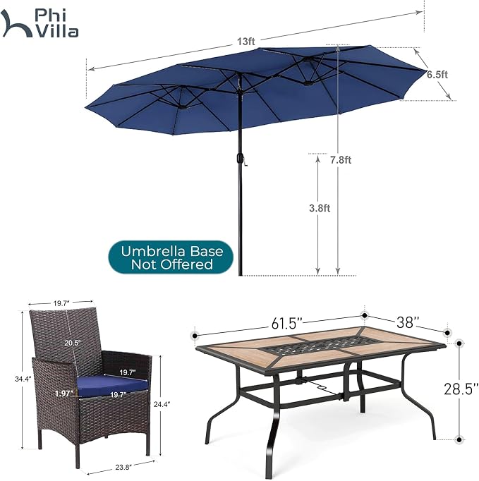 PHI VILLA 7 Piece Outdoor Dining Set - Image 8